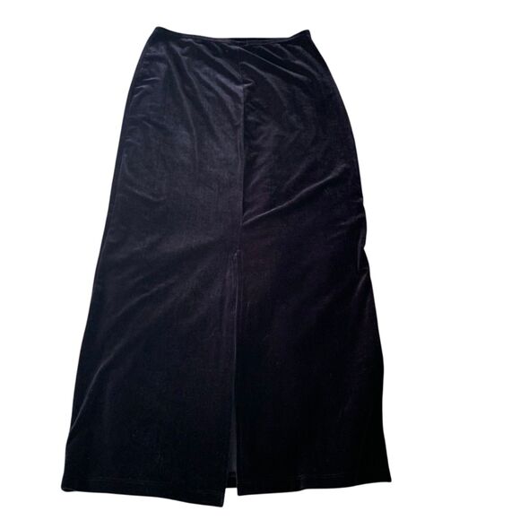 My Michelle Womens Black Maxi Velvet Grunge Whimsigoth Witchy Skirt L USA Party - Picture 4 of 5